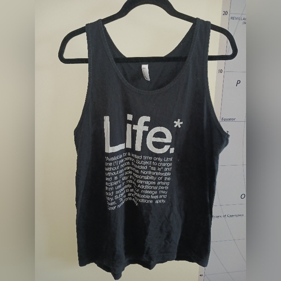 Black tank top w text - Picture 2 of 2